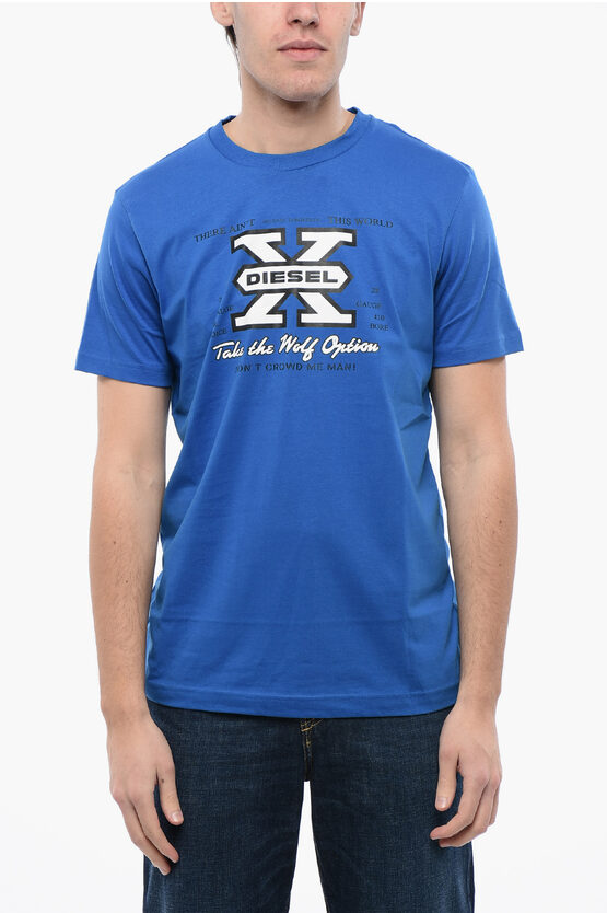 Diesel Cotton Crew-neck T-diegor-k48 T-shirt With Frontal Print