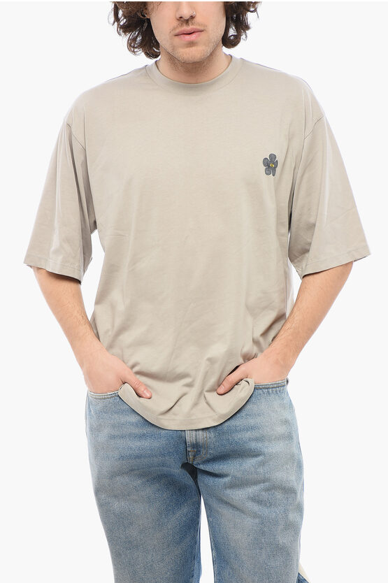 A Paper Kid Cotton Crew-neck T-shirt With Back Print
