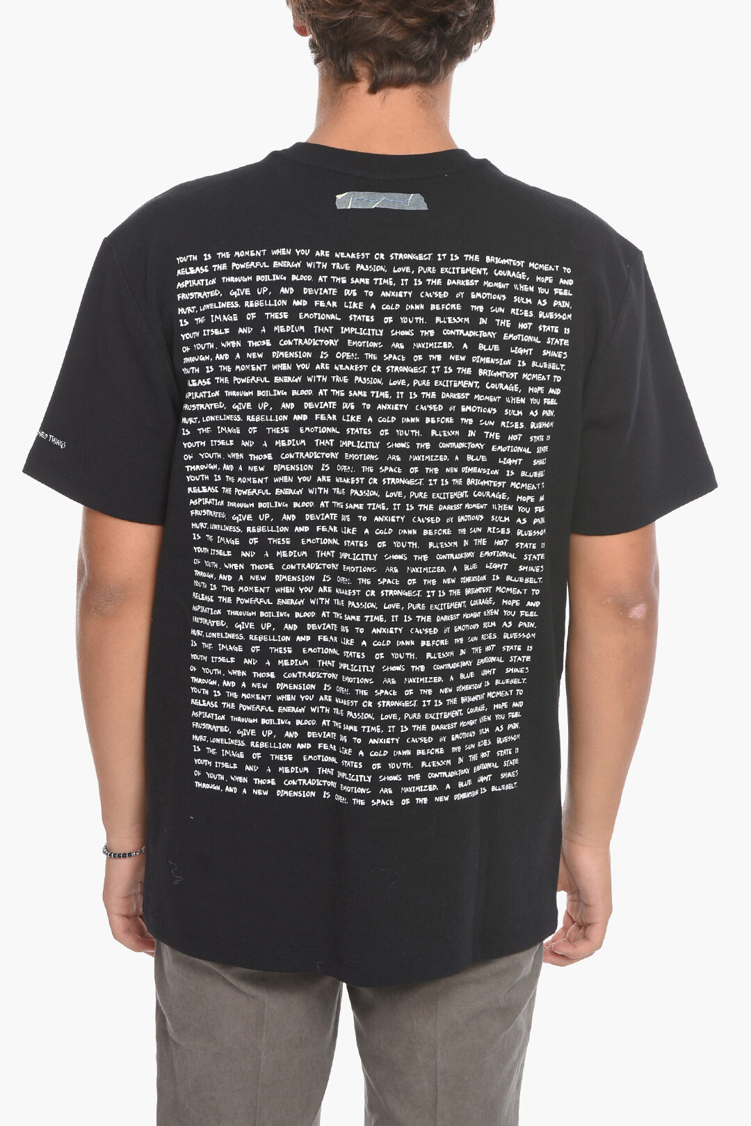 Ader Error Cotton Crew-Neck T-shirt with Contrast Print men