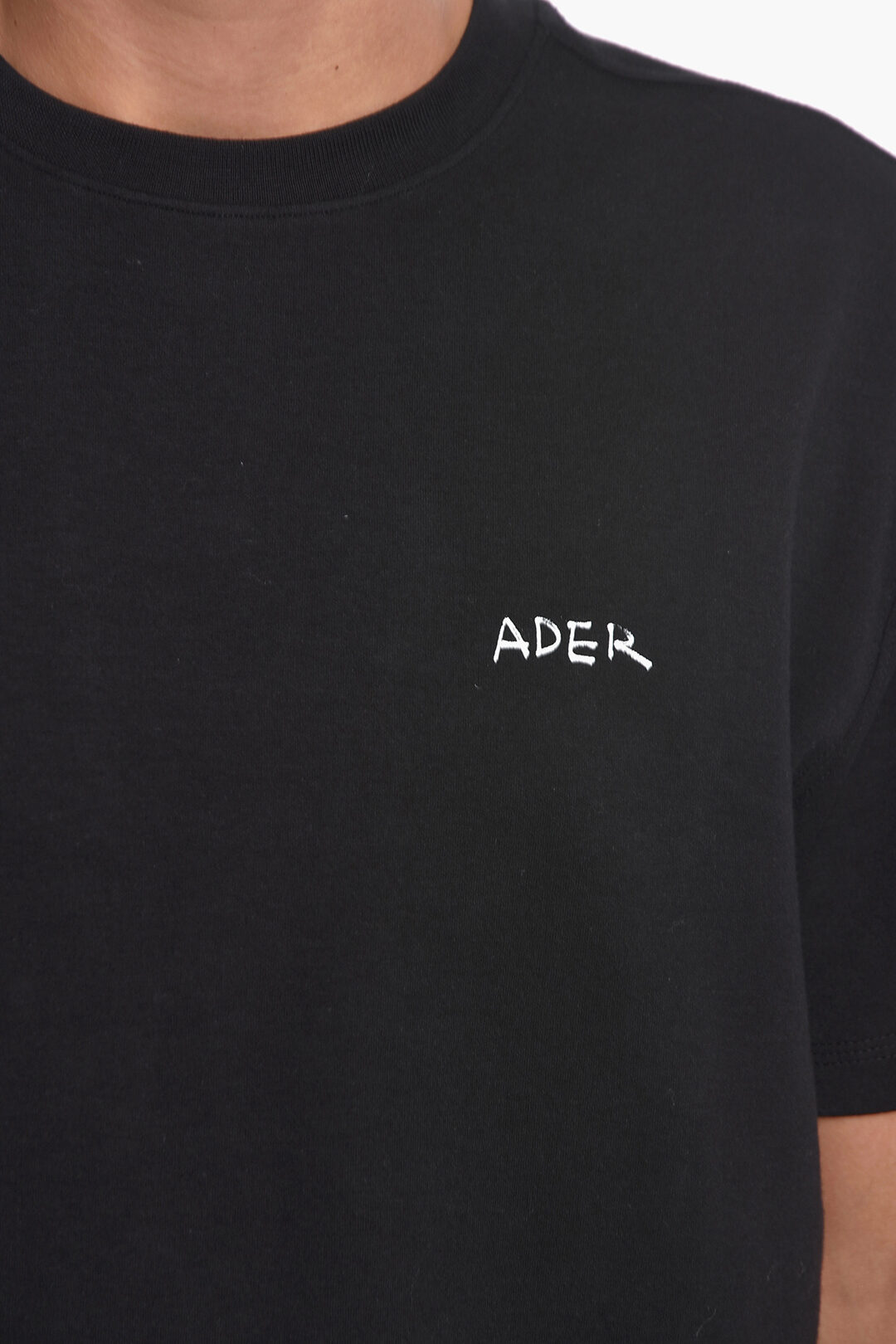 Ader Error Cotton Crew-Neck T-shirt with Contrast Print men