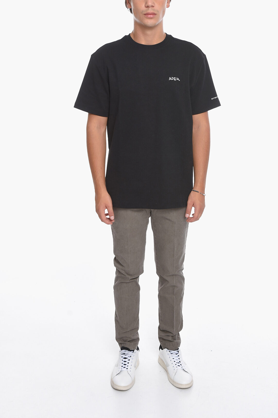 ★ADERERROR★ Tratus tshirt Charcoal Needle Logo Layered T-Shirt - Charcoal – Feature