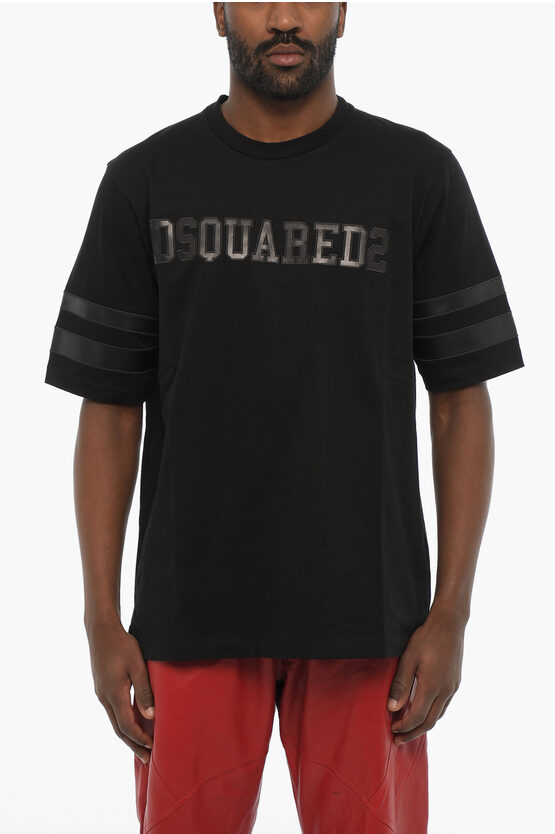 Dsquared2 T-shirt With Faux Leather Inserts