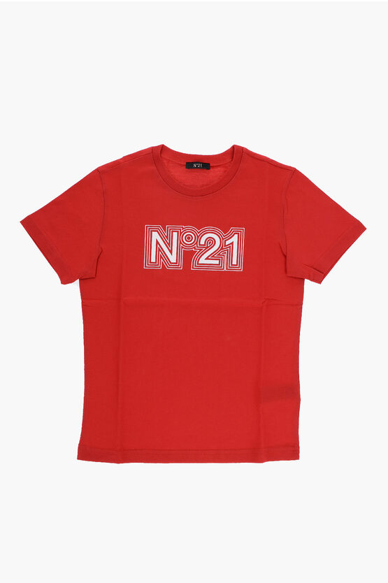 N°21 COTTON CREW-NECK T-SHIRT WITH LOGO 