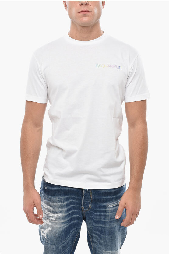 Dsquared2 Cotton Crew-neck T-shirt With Logo In White
