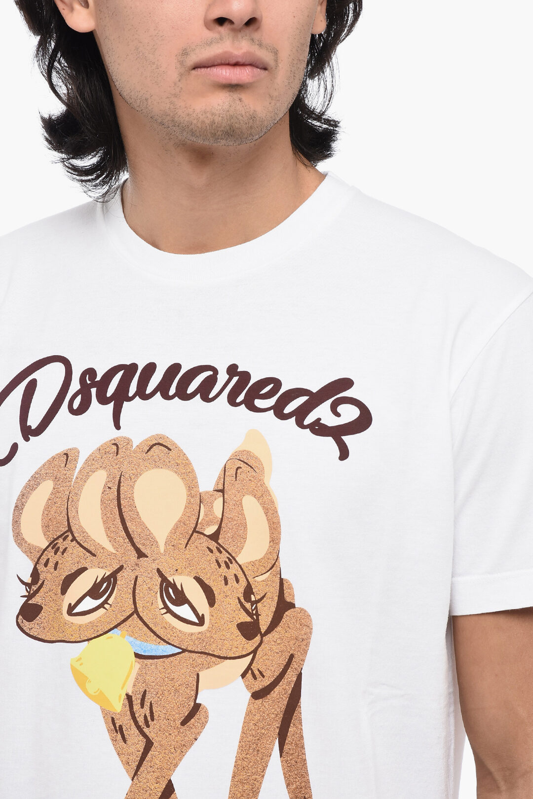 Tシャツ・カットソー DSQUARED Sand Cotton T-Shirt Dsquared2 Cotton Crew-neck T-Shirt with Maxi Print men