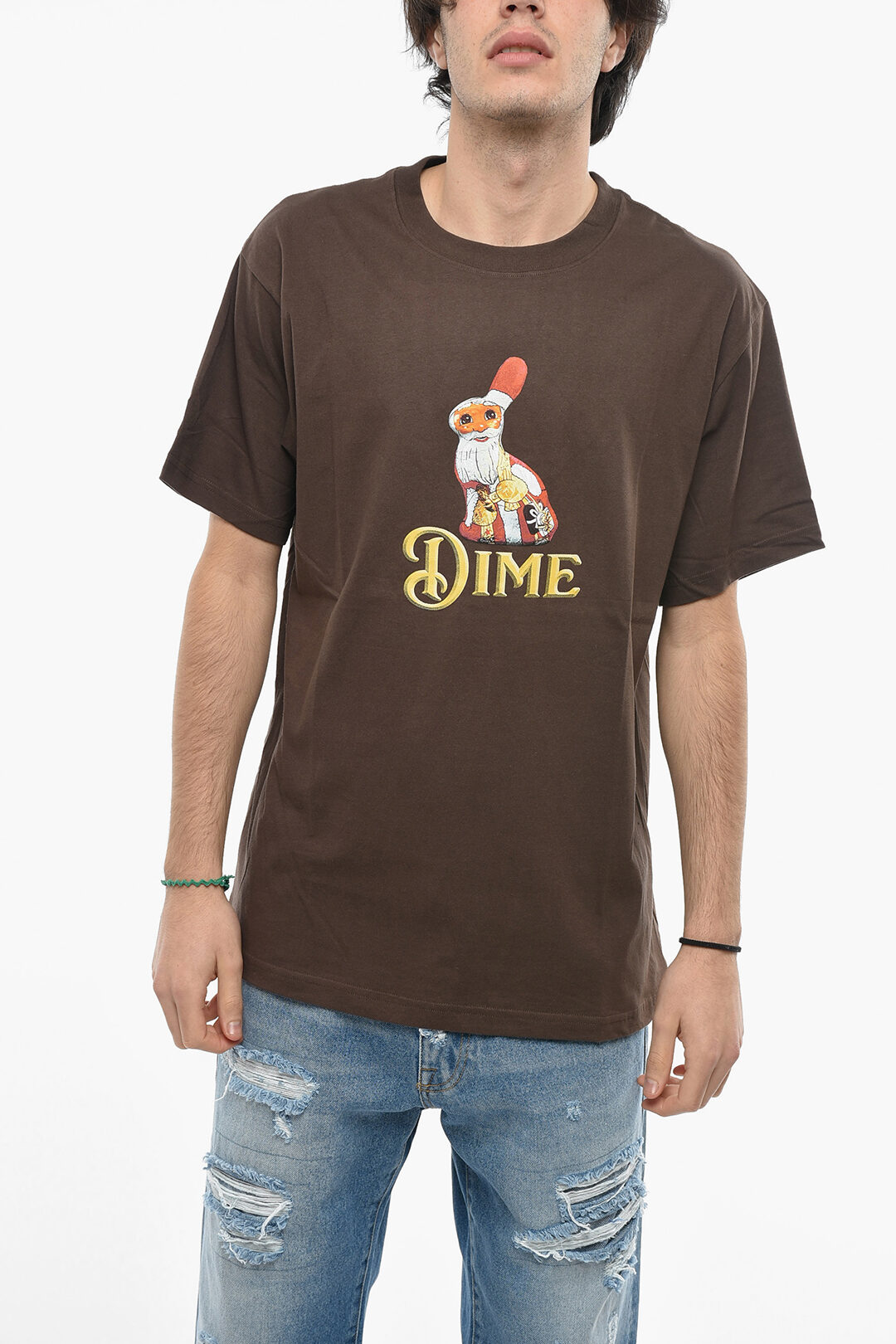 Dime Cotton Crew Neck T shirt With Print men Glamood Outlet