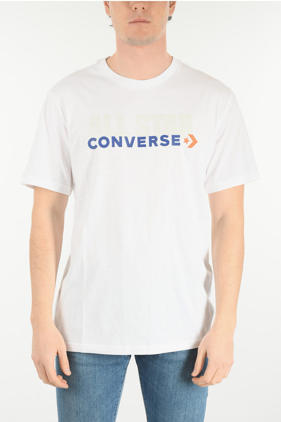 Converse Cotton Crew-neck T-shirt With Printed Logo In White