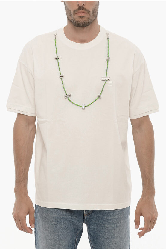 Ambush Cotton Crew-neck T-shirt With Removable Necklace