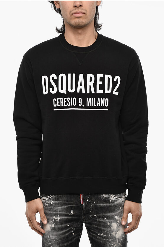 Shop Dsquared2 Cotton Crew-neck With Logo Print