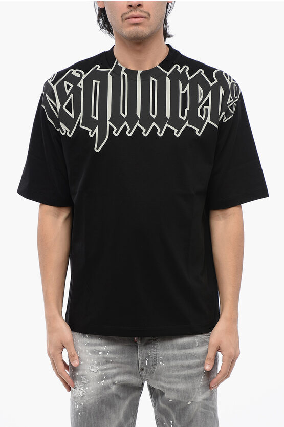 Dsquared2 Cotton D2 Gothic Loose Fit T-shirt In Black