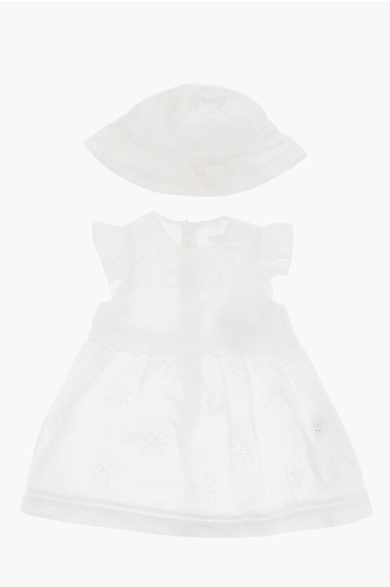 Chloé Cotton Dress With Bucket Hat In White