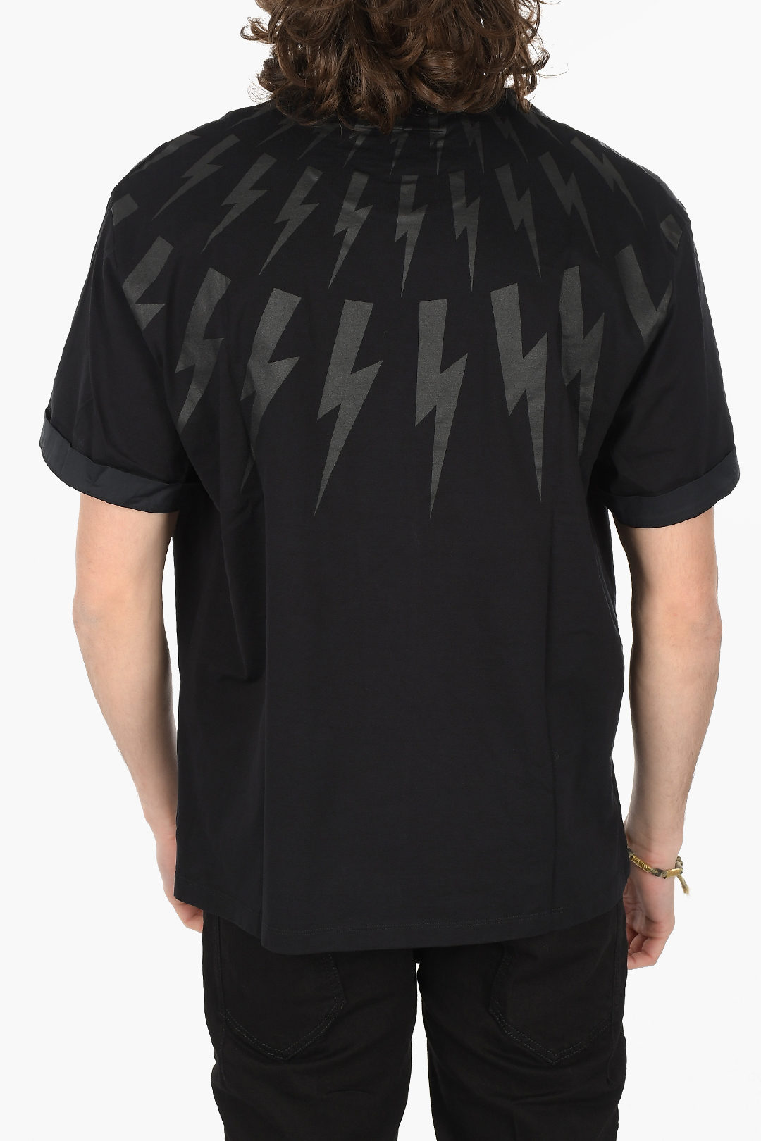 Neil Barrett Cotton FAIR ISLE THUNDERBOLT T-Shirt men - Glamood Outlet