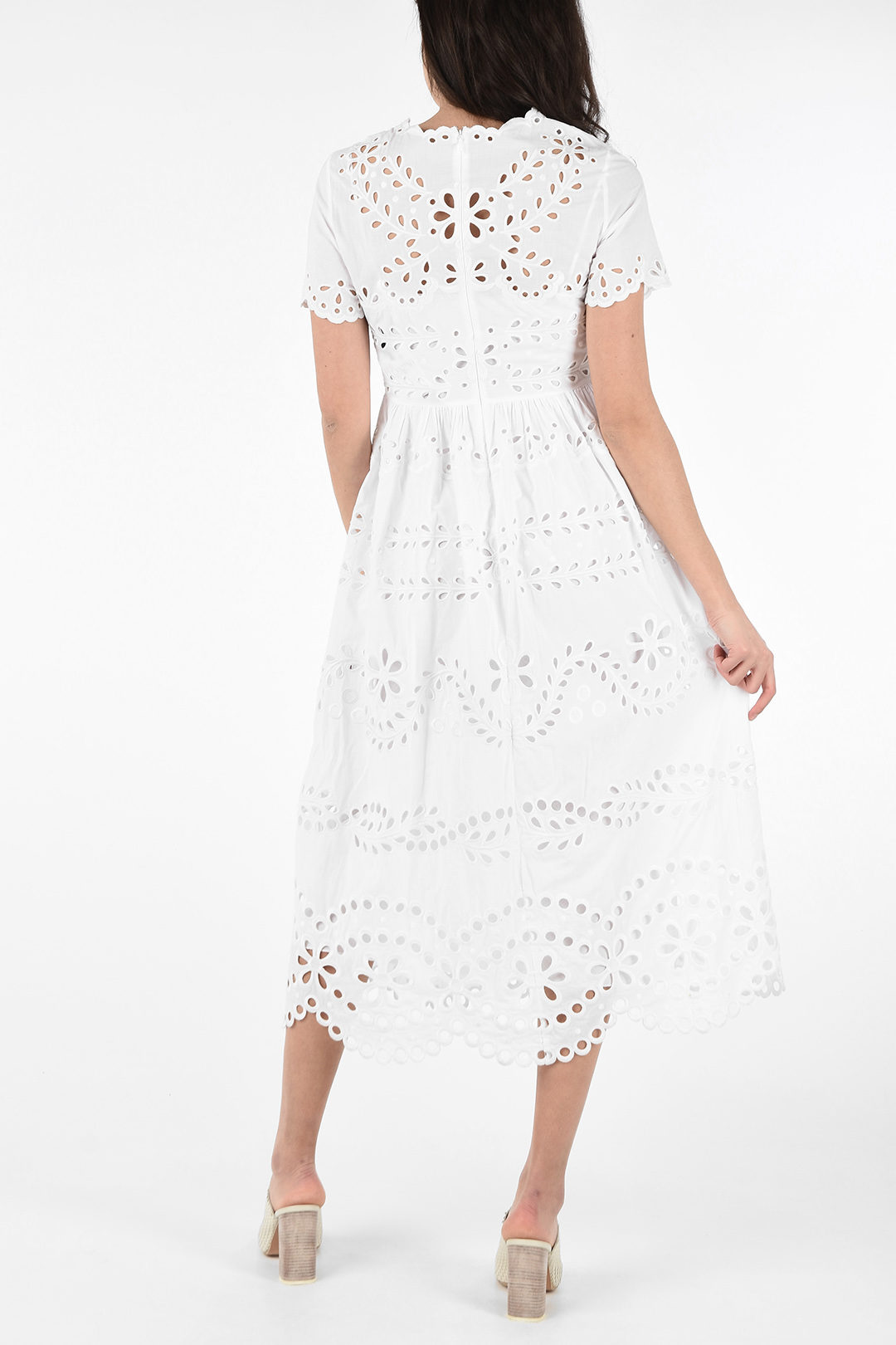 Red Valentino Cotton Floral Embroidered Summer Dress with Petticoat ...
