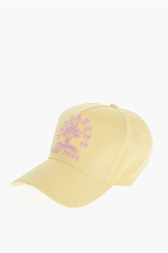 Dsquared2 Cotton Gabardine Good Fantasy Cap With Embossed Detail