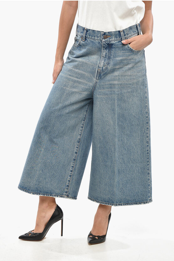 Celine Cotton Gaucho Denims With Belt Loops