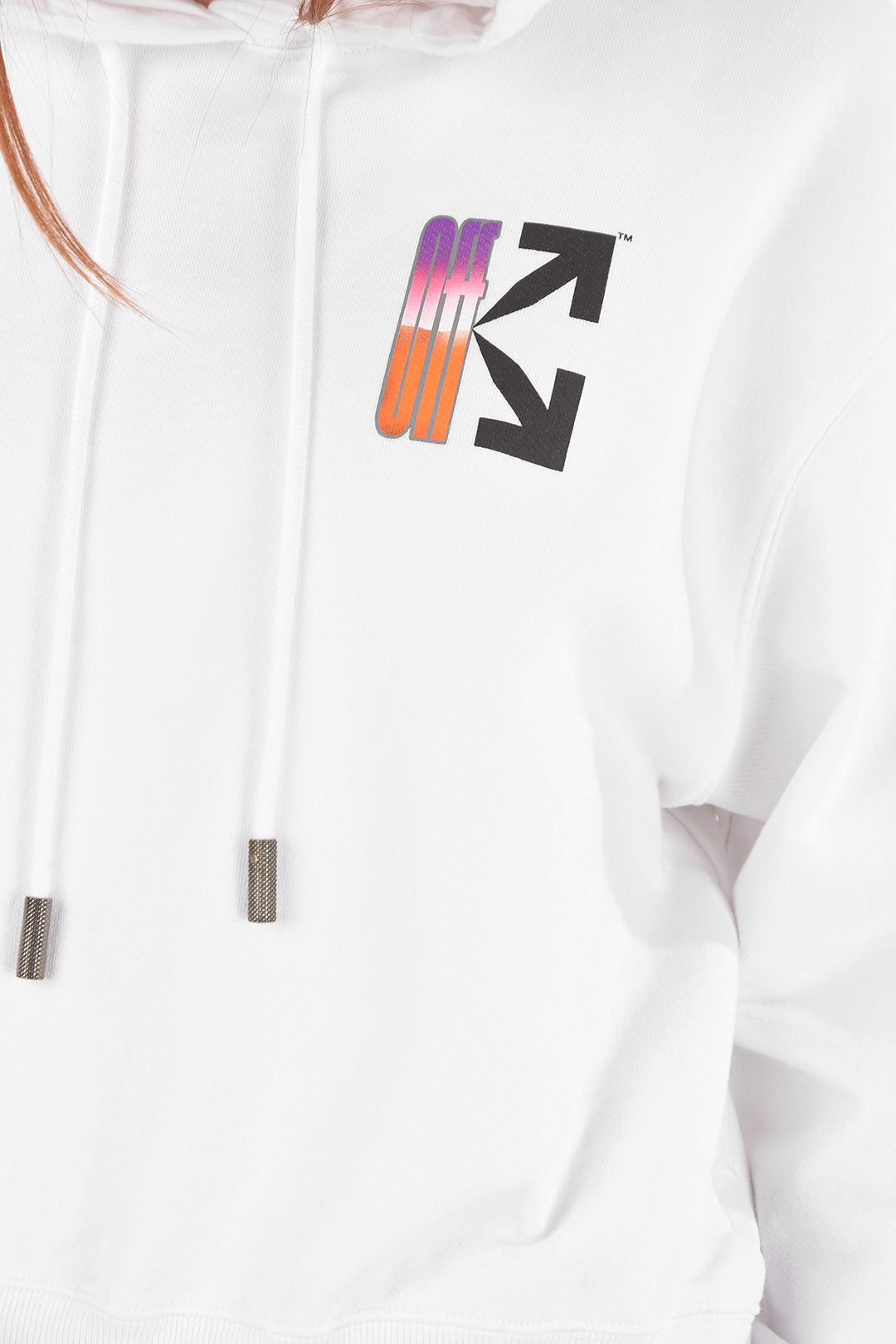 Off-White Cotton GRADIENT CROP Hoodie women Glamood Outlet