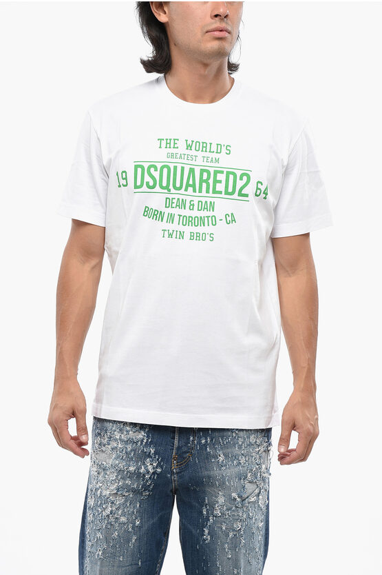 Dsquared2 Cotton Greatest Team T-shirt With Print In White