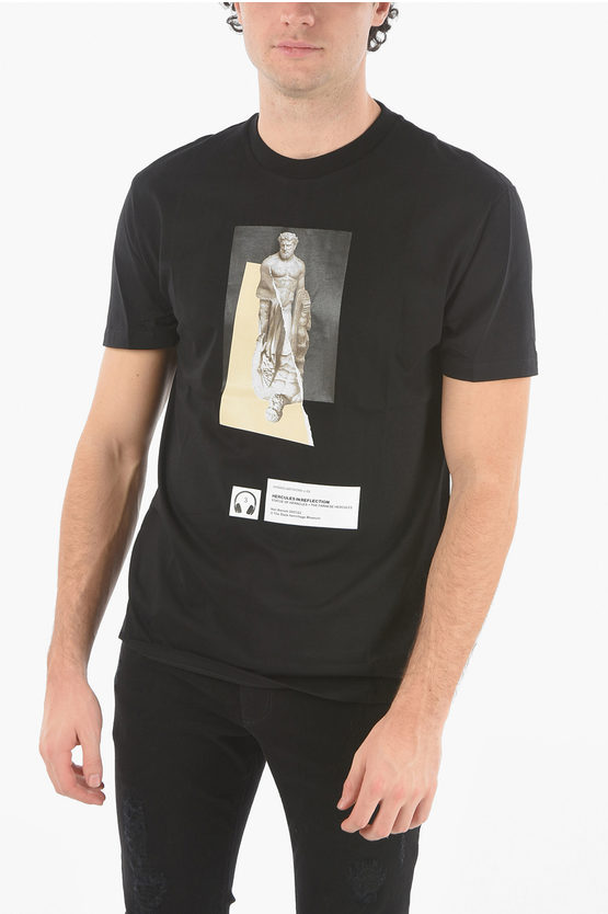 Neil Barrett Cotton Hercules In Reflection Printed T-shirt In Black