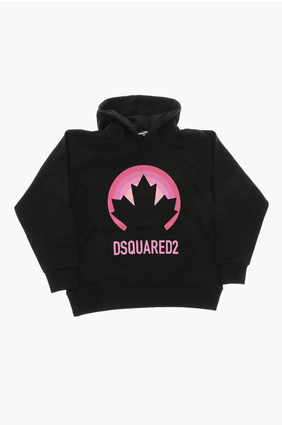 Dsquared2 Cotton Hoodie Slouch Fit With Print