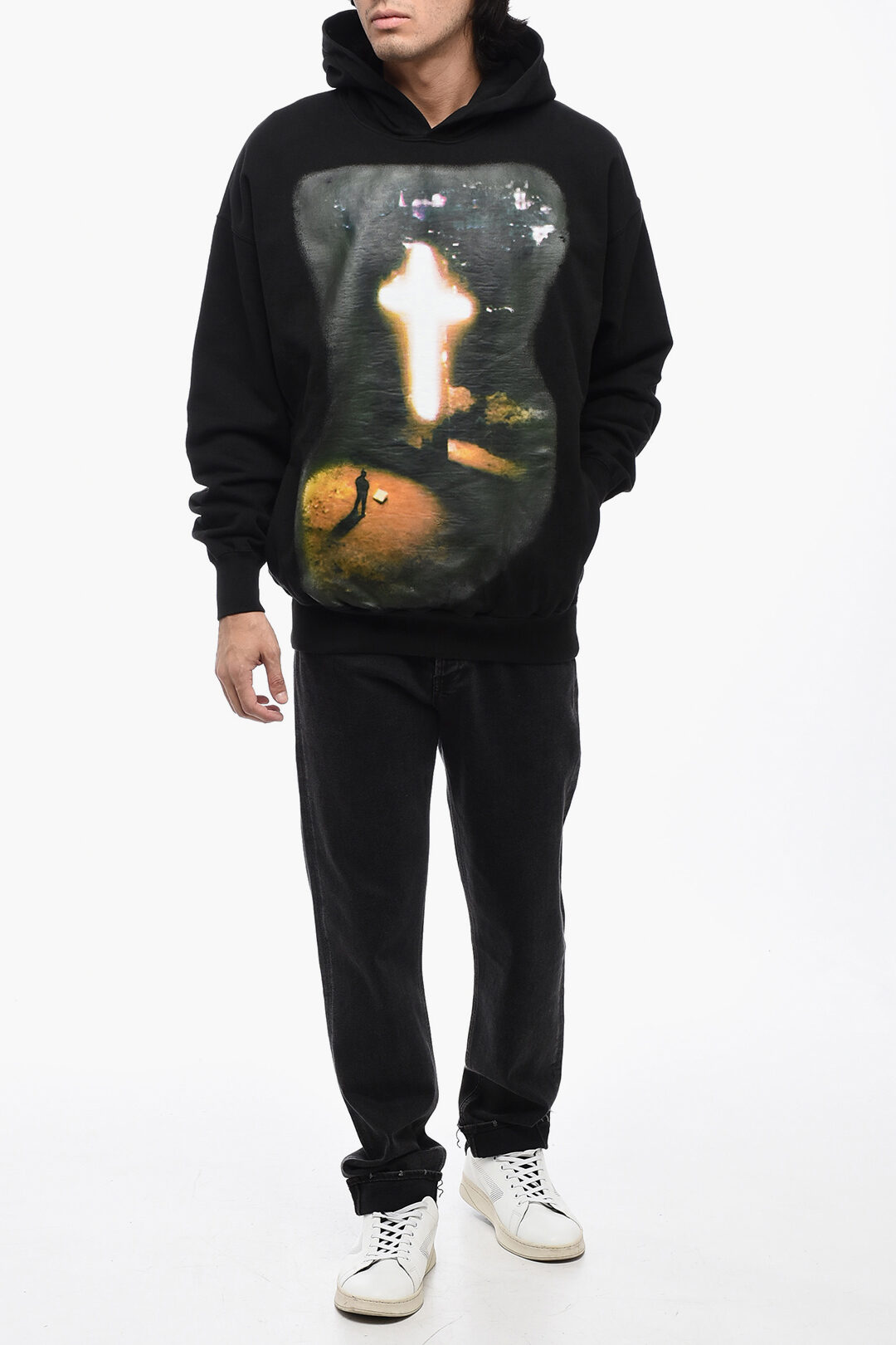 1989 Studio Cotton Hoodie Sweatshirt with Maxi Print men