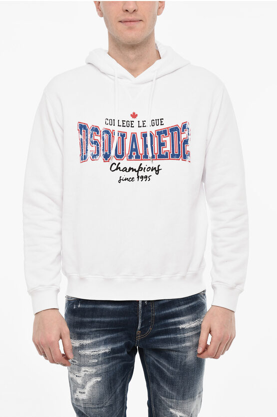 Dsquared2 Cotton Hoodie With Maxi Logo