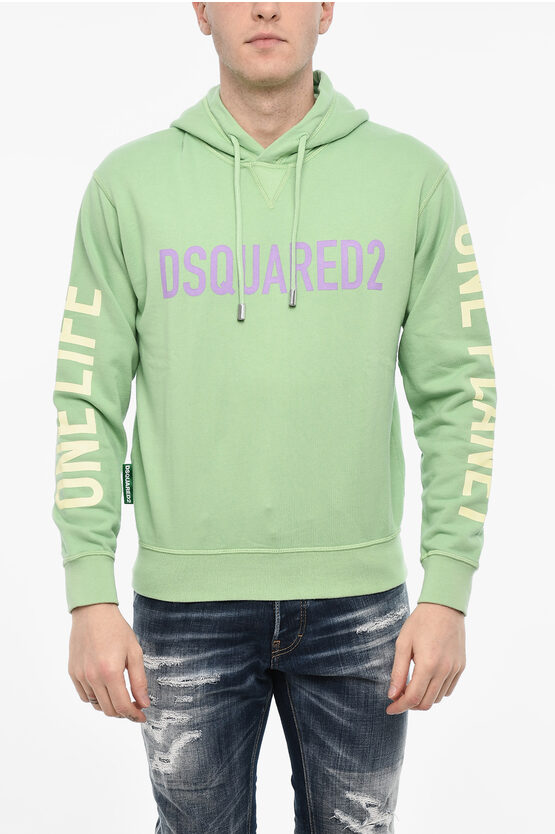 Dsquared2 Cotton Hoodie With Prints
