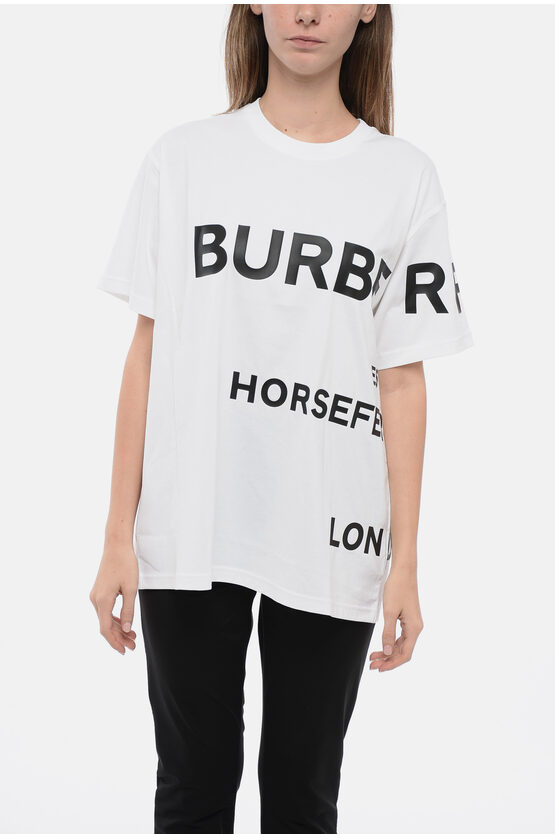 Shop Burberry Cotton Horseferry Oversized T-shirt