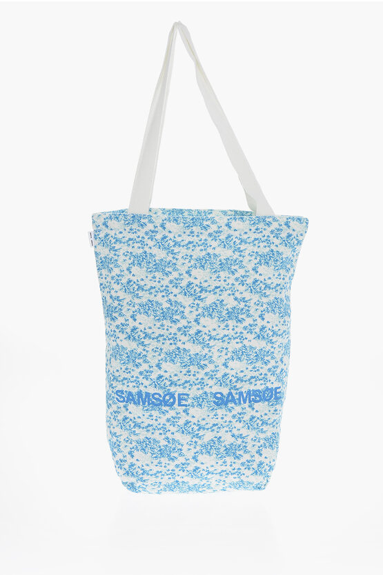 Samsoe & Samsoe Cotton Ibiza Shopper Bag In Blue