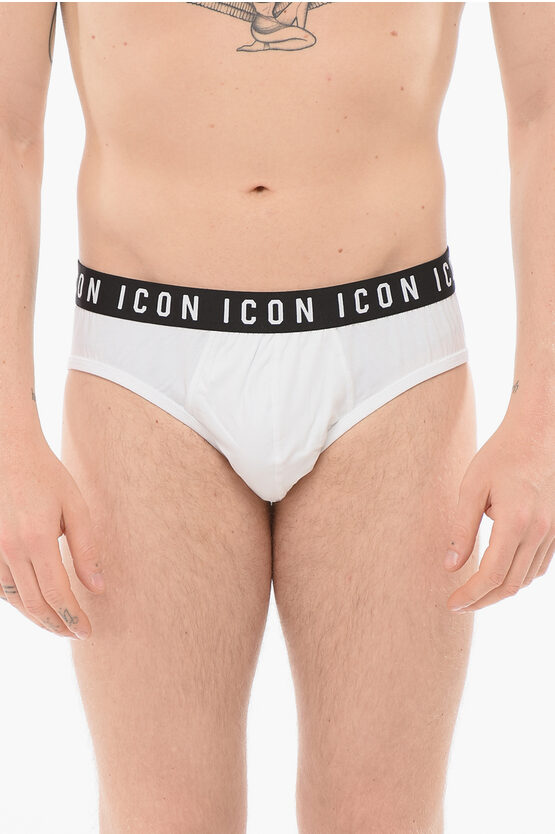Dsquared2 Cotton Icon Slip With Logoed Waistband