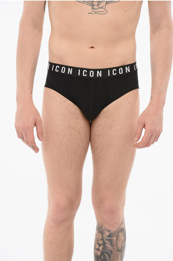 Dsquared2 Cotton Icon Slip With Logoed Waistband