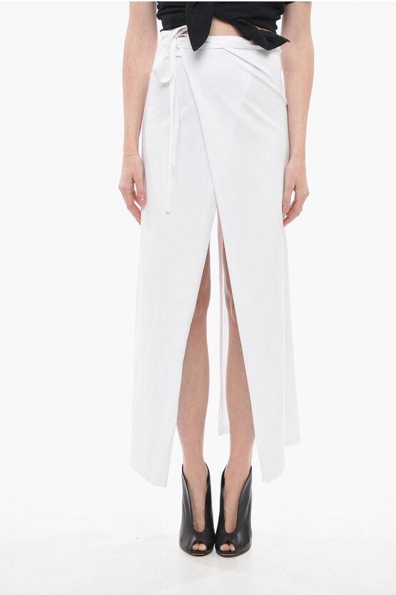 Shop Ann Demeulemeester Cotton Jersey Marlene Maxi Skirt With Front Split