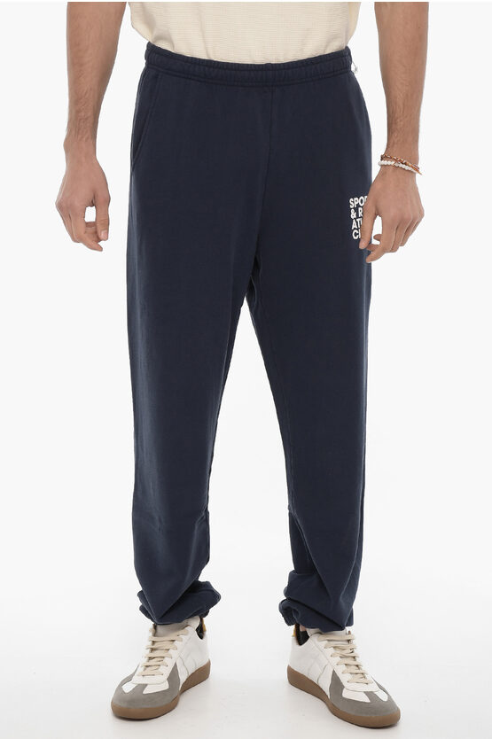 Sporty And Rich Cotton Joggers With 3-pockets In Blue