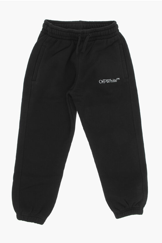 Shop Off-white Cotton Joggers With Drawstring Waist