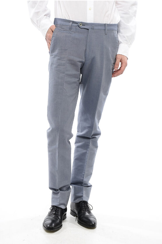 Corneliani Cotton Leader Pants In Gray