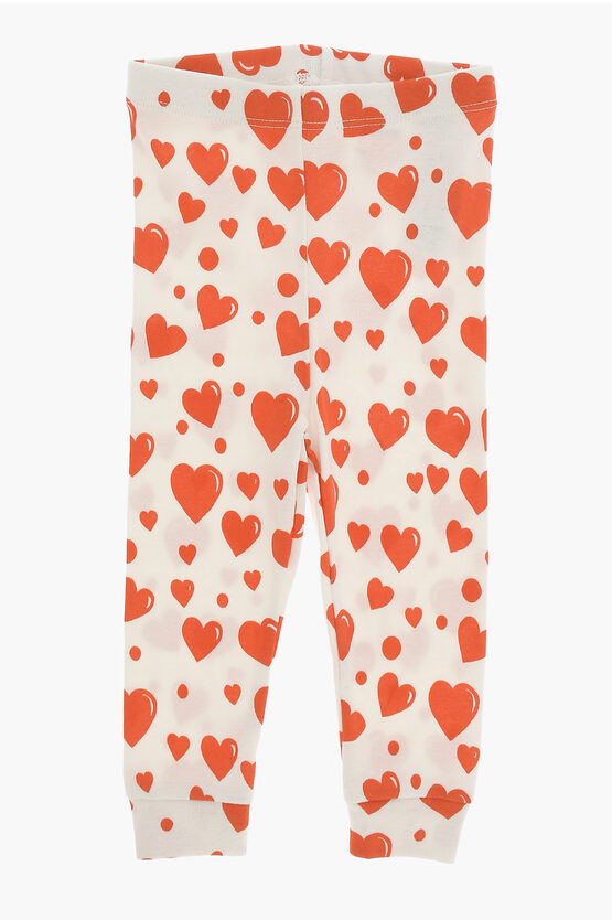 MINI RODINI COTTON LEGGINGS WITH ALL-OVER HEARTS PRINT 