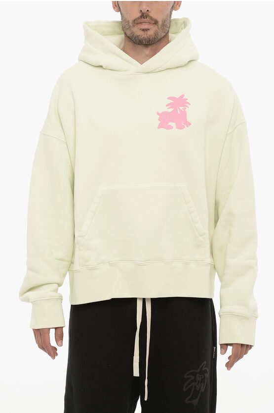 Shop Palm Angels Cotton Leon Classic Hoodie With Patch Pocket