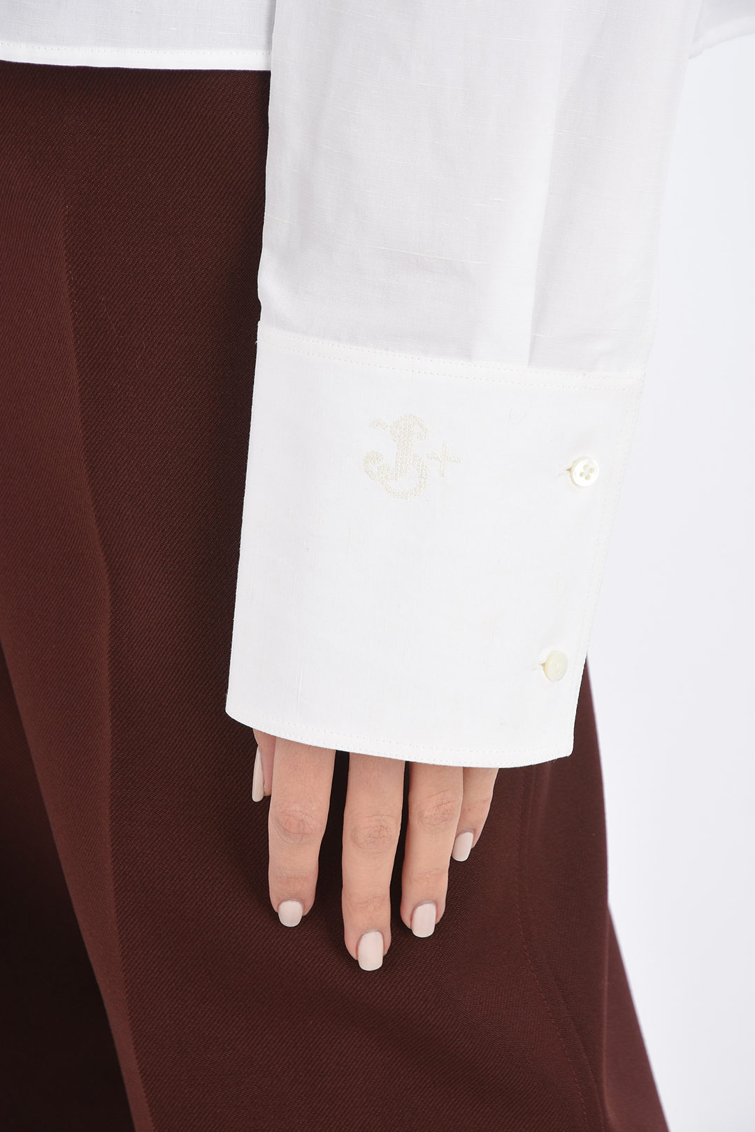 トップス JIL SANDER silk cotton cutsew l/s tee Jil Sander lace-detail cotton-silk Cape Top | White | FARFETCH