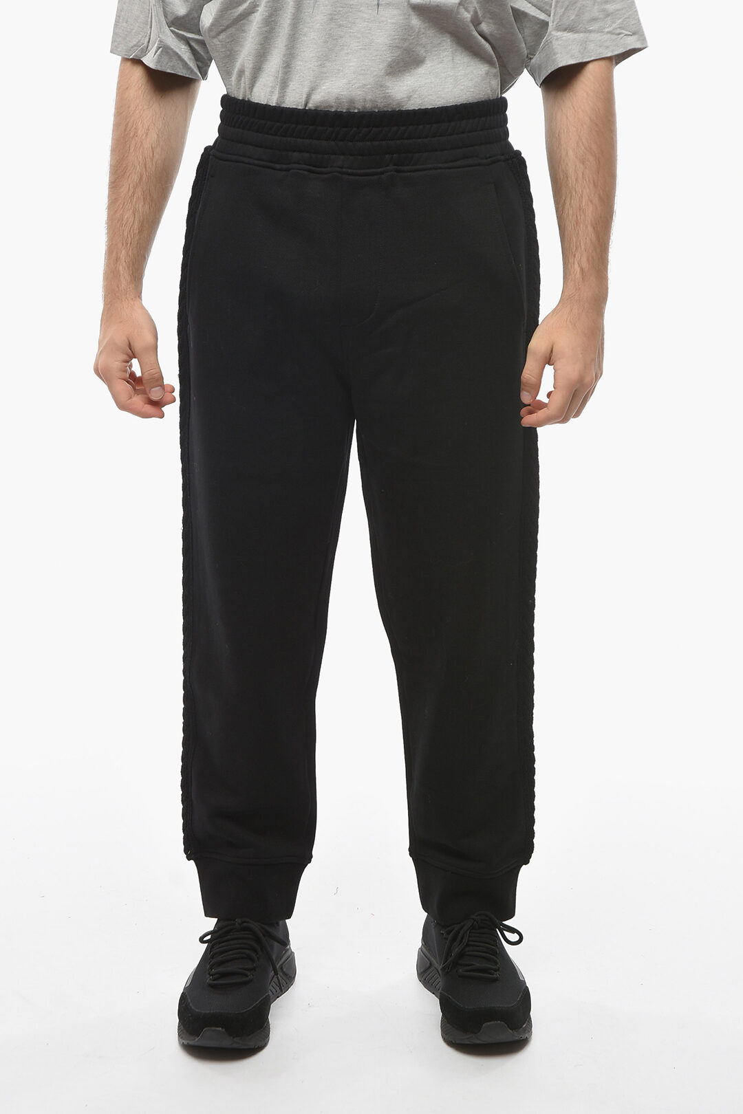 Neil Barrett Cotton Loose Fit Sweatpants with Knitted Side Bands men