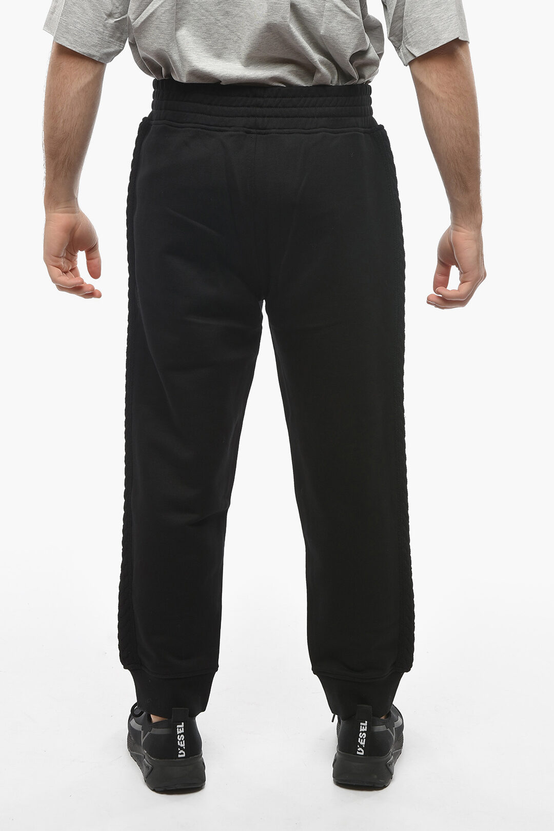 Neil Barrett Cotton Loose Fit Sweatpants with Knitted Side Bands men