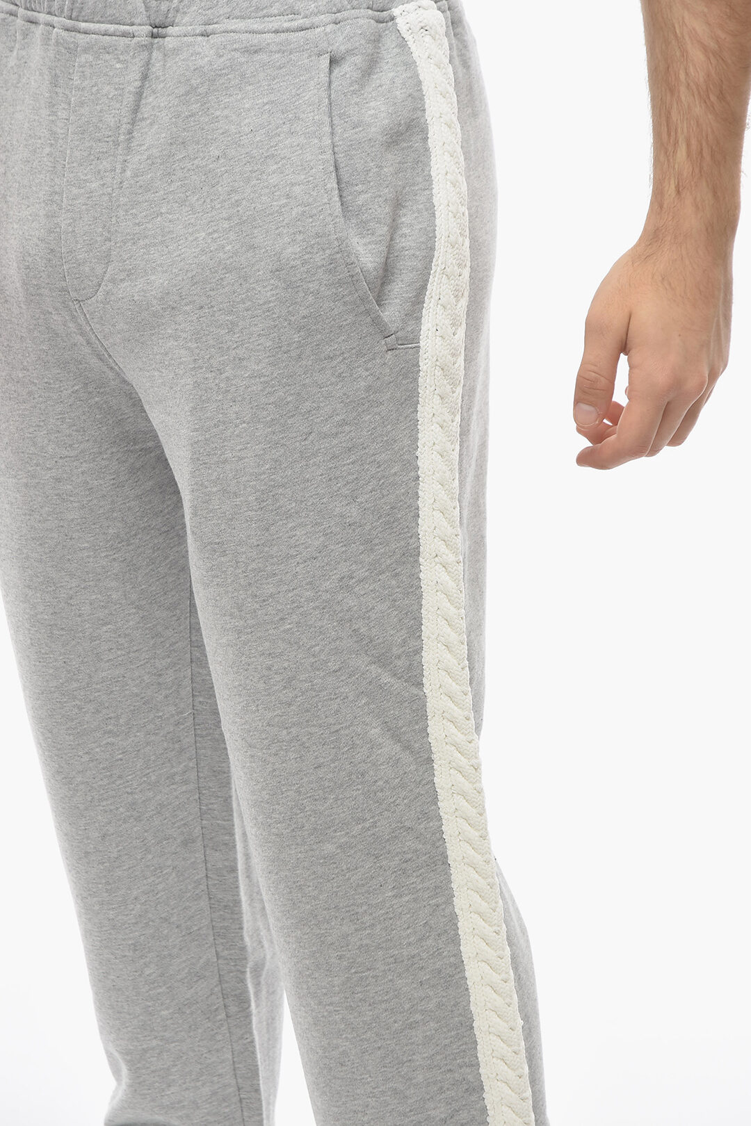 Neil Barrett Cotton Loose Fit Sweatpants With Knitted Side Bands Men ...