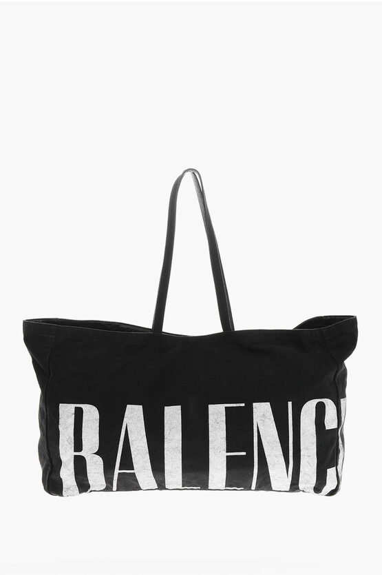 Balenciaga Cotton Maxi Tote Bag With Logo