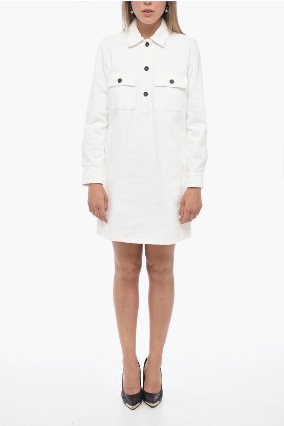 Shop Apc Cotton Mila Dress With Collar