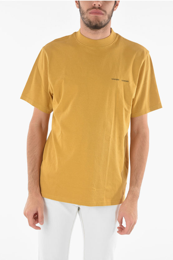 Samsoe & Samsoe Cotton Norsbro Crew-neck T-shirt In Yellow