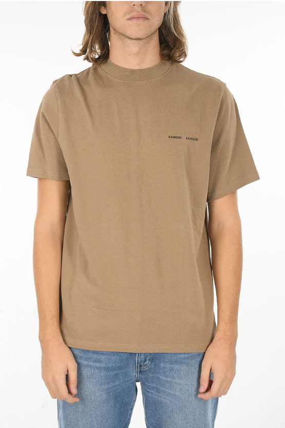 Samsoe & Samsoe Cotton Norsbro Crew-neck T-shirt In Brown