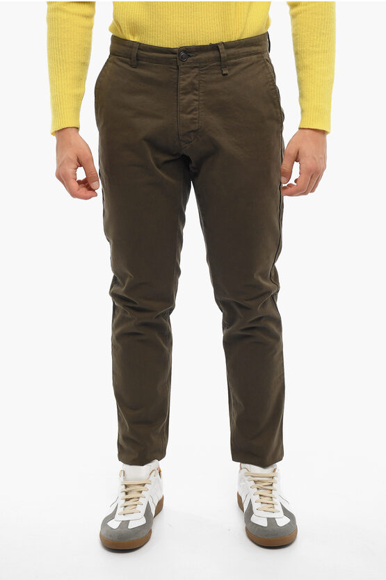 Woolrich Cotton Trousers With Belt Loops In Brown