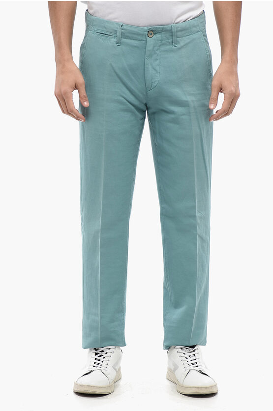 Corneliani Cotton Pants With Buttons Detailing