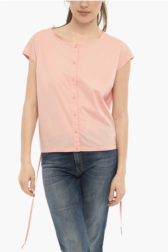 Woolrich Cotton Popeline Blouse With Laces In Pink