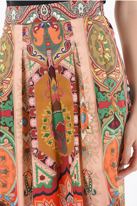 Etro Cotton-poplin Skirt with Iconic Paisley Motif women