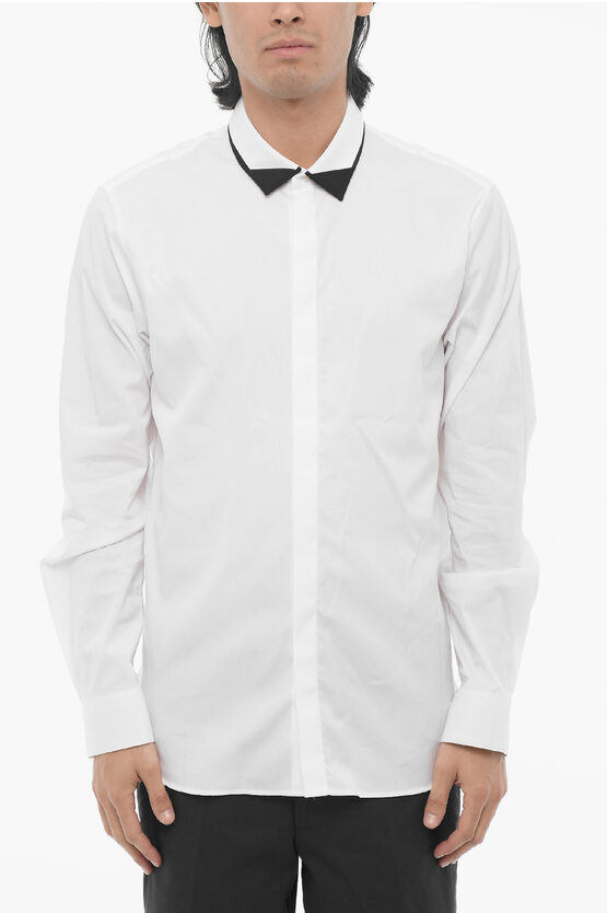 Neil Barrett Cotton Poplin Slim Fit Shirt With Double Collar