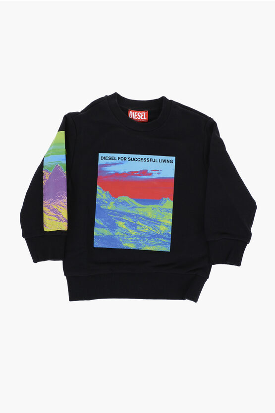 Cotton Printed STINI Crew-neck Sweatshirt